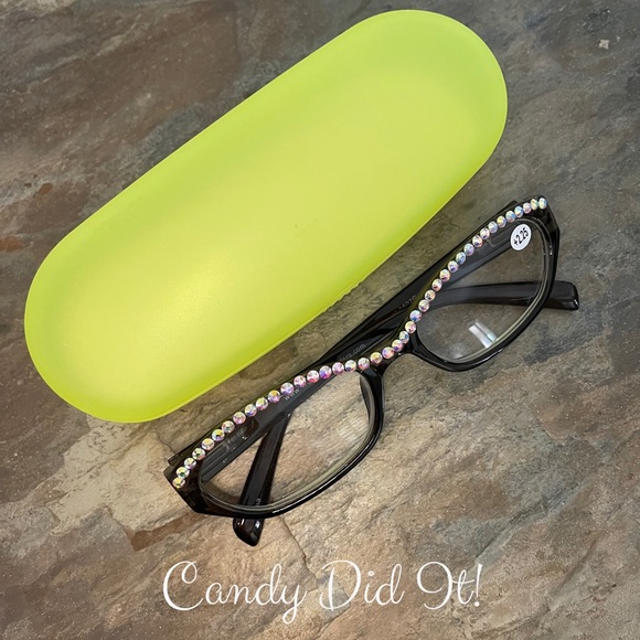 NWT Gray W/ AB Crystals Bling Reader Glasses 2.25 - Picture 2 of 10